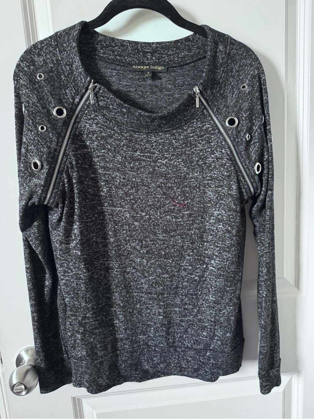 Always Indigo long-sleeve knit top-Small